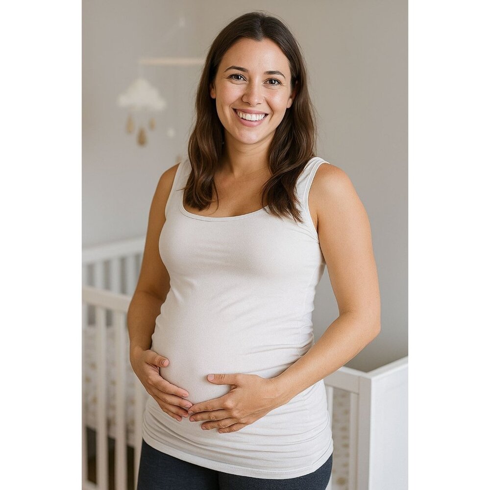 H&M MAMA Maternity Casual Sleeveless Tank Top Classic White